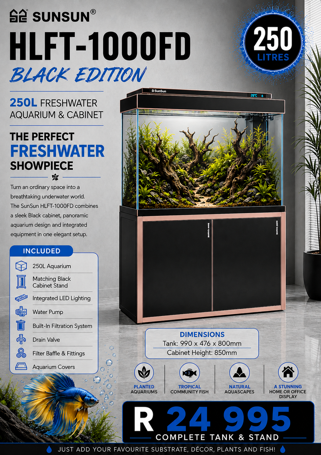 SunSun Aquarium Tanks - IN STORE ONLY