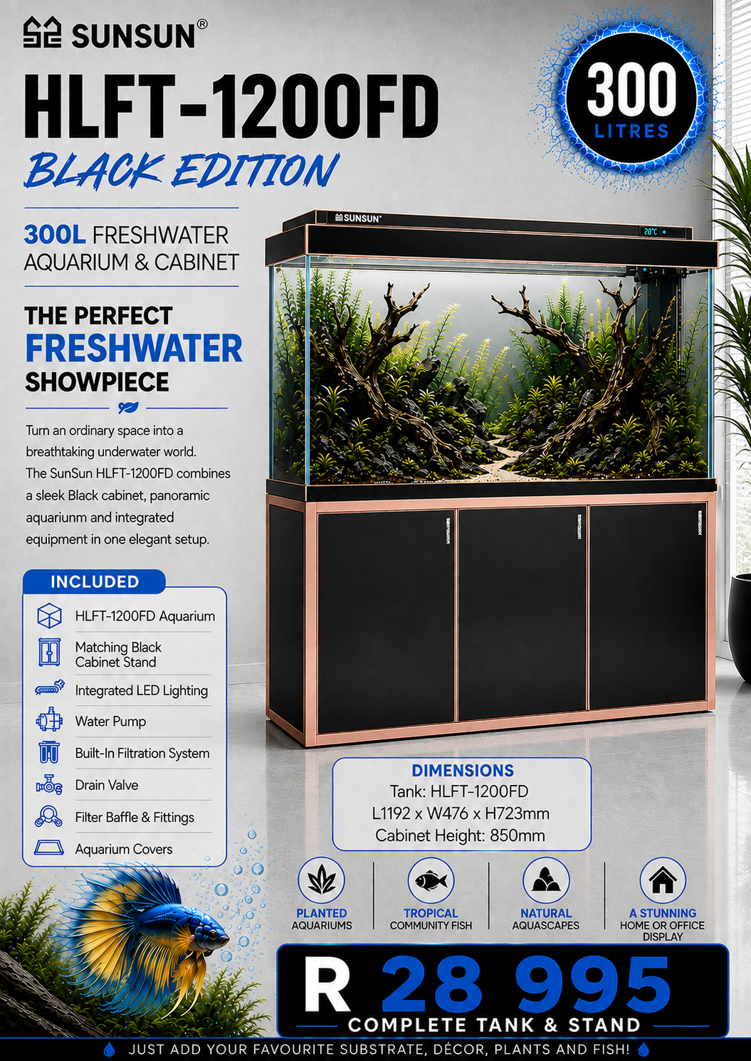 SunSun Aquarium Tanks - IN STORE ONLY