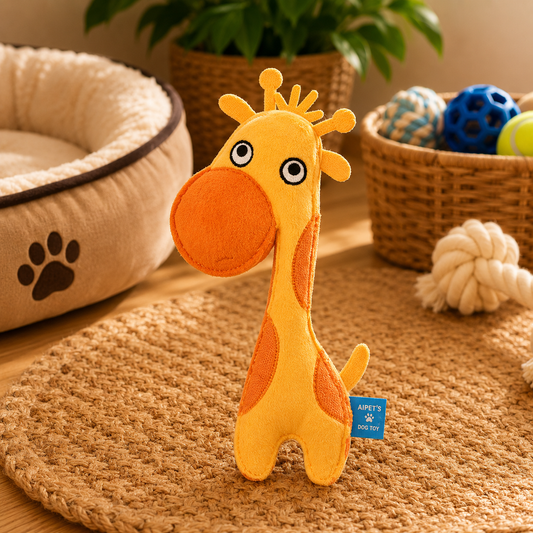 Q-Monster Giraffe Plush Squeaky Toy