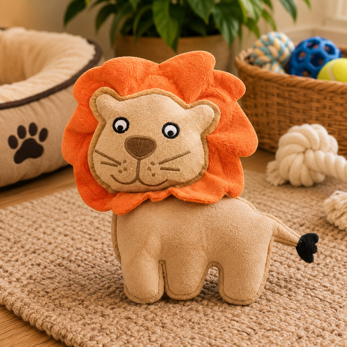 Q-Monster Lion Plush Squeaky Toy