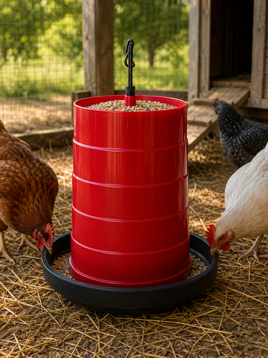 Ribbed Chicken Seed Tube Feeder