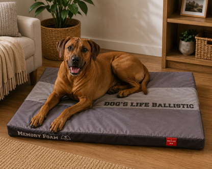 Dog's Life Waterproof Ballistic Nylon Memory Foam Cushion Grey