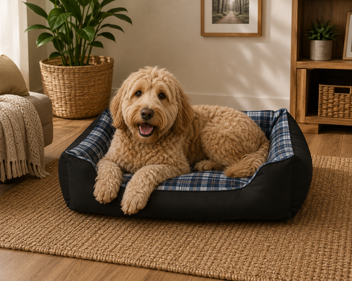 Petsa Canvas & Fleece Budget Dog Bed