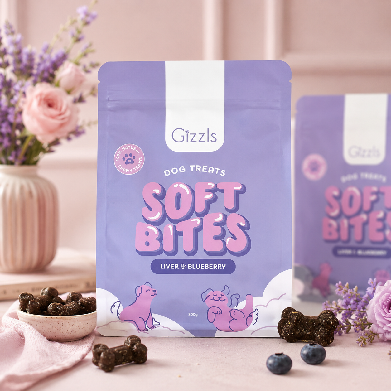 Gizzls Soft Bites Ostrich & Blueberry