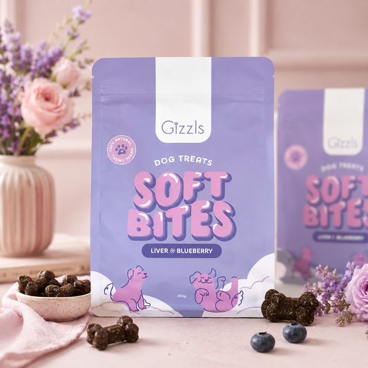 Gizzls Soft Bites Ostrich & Blueberry