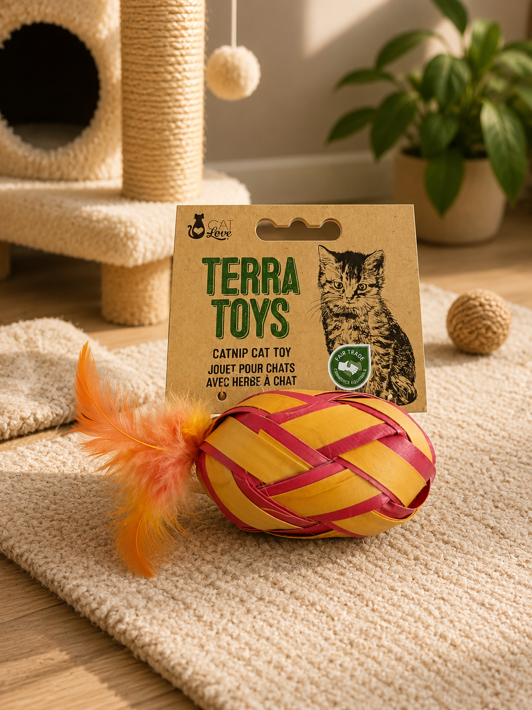 Terra Toys Catnip Egg With Feathers