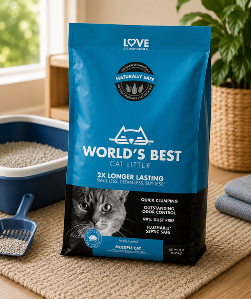 World's Best Multiple Cat Clumping Cat Litter 6.35kg - Lotus Blossom