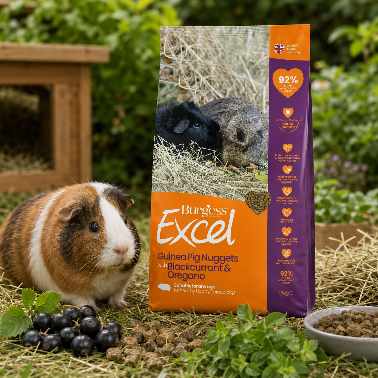 Burgess Excel Guinea Pig Nuggets with Blackcurrant & Oregano 1.5kg