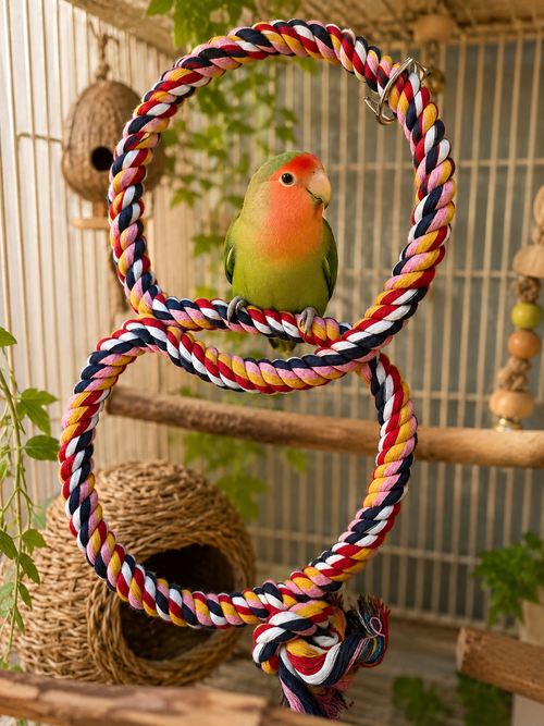PW Double Circle Bird Rainbow Rope Swing