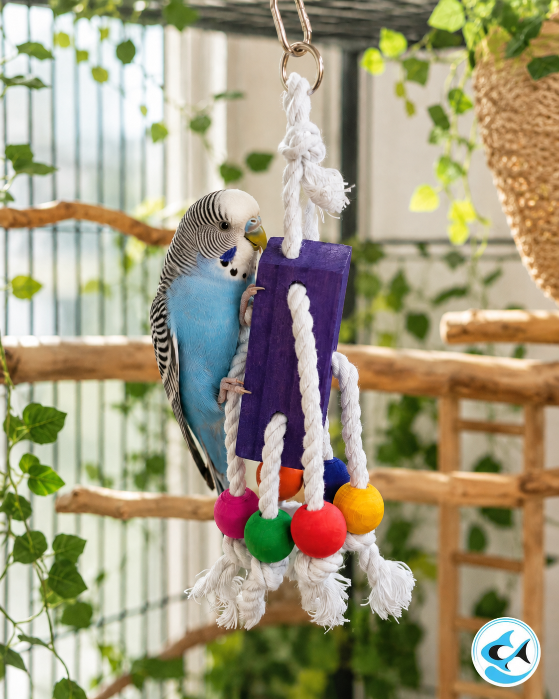PW Colour Pop Rope Chew Bird Toy