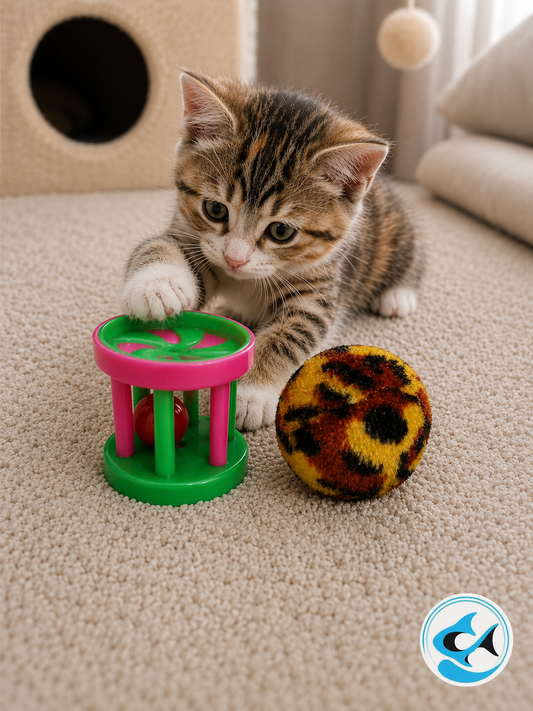 CP Small Cat Toy Barrel with Ball 2pc