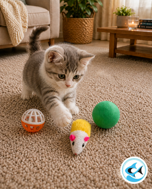 CP 3pc Cat Toys w/Yellow Mouse