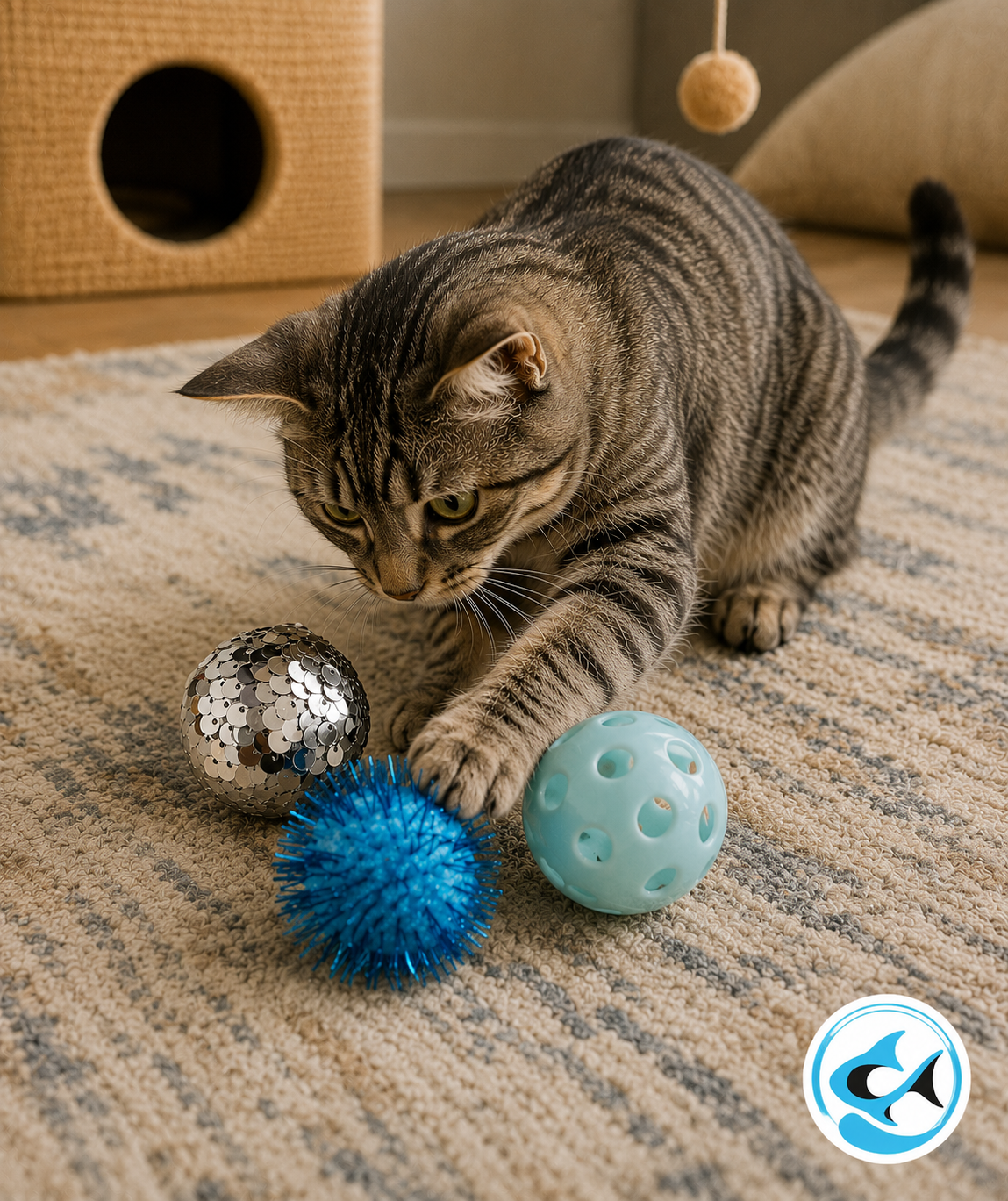 CP 3pc Ball Cat Toys - Blue