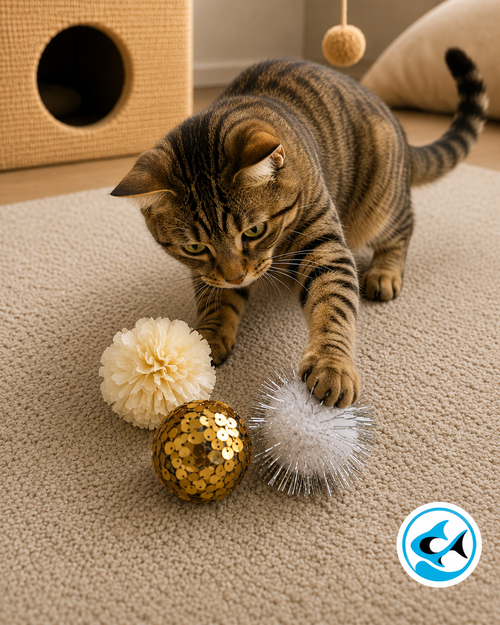 CP 3pc Balls Cat Toys - Gold