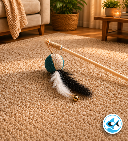 CP Cat Dangler - Blue & Oatmeal