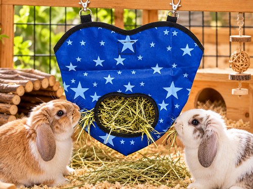 Hanging Hay Feeder - Blue Stars
