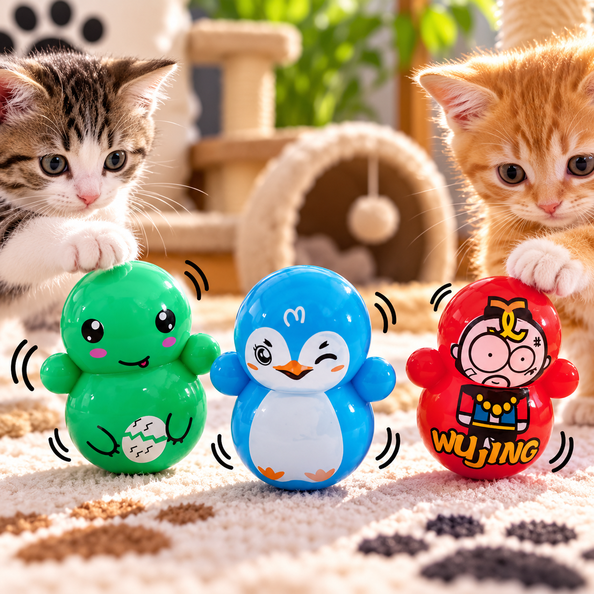 Little Cat Wobble Toys 3pc