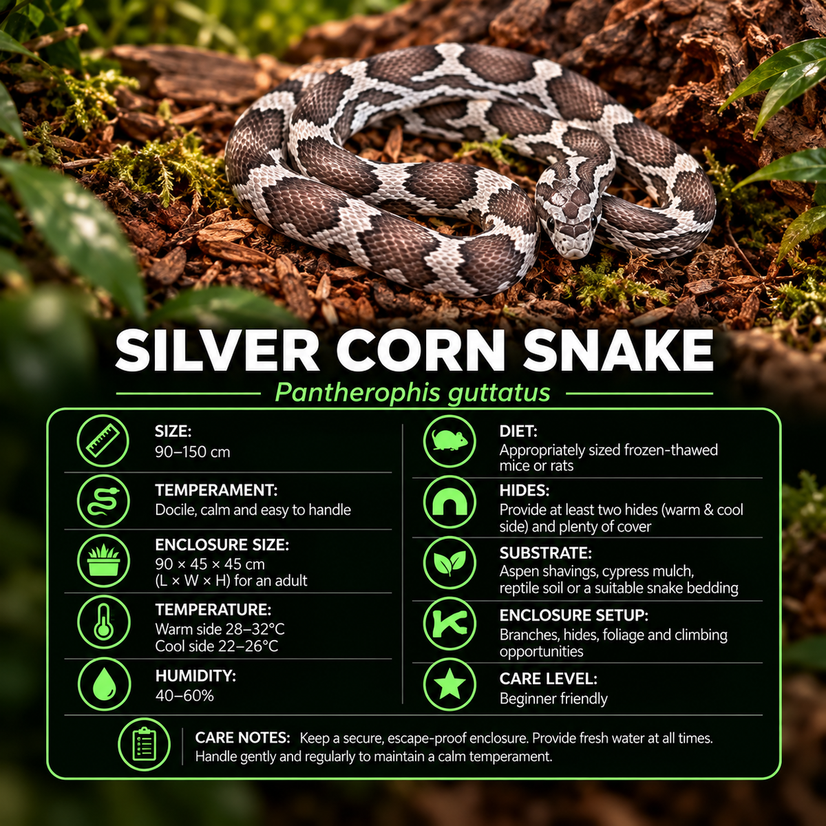 Silver Corn Snake #15 - Male