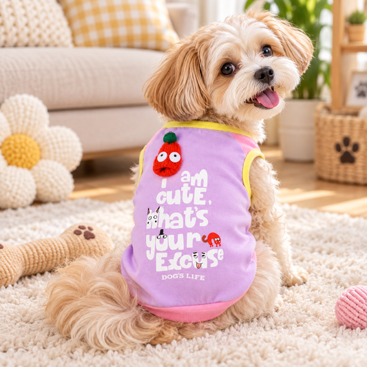 DLSUM I Am Cute Doggy Tee (Lilac)