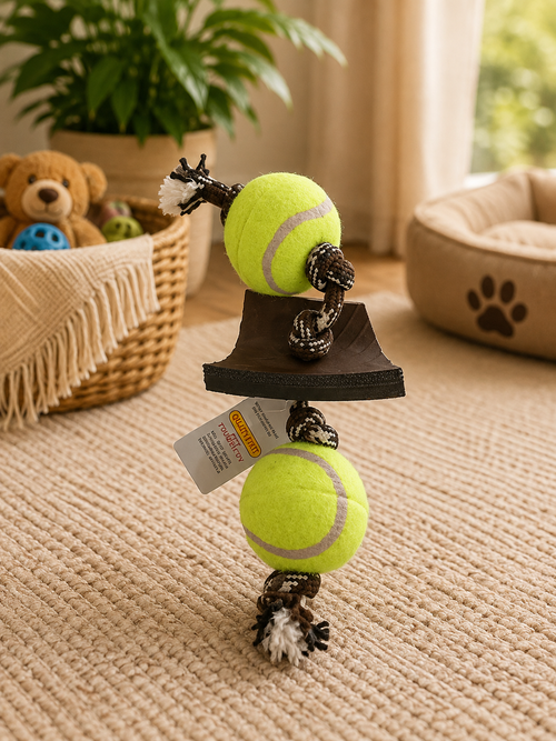 Double Ball & Tyre Dog Toy