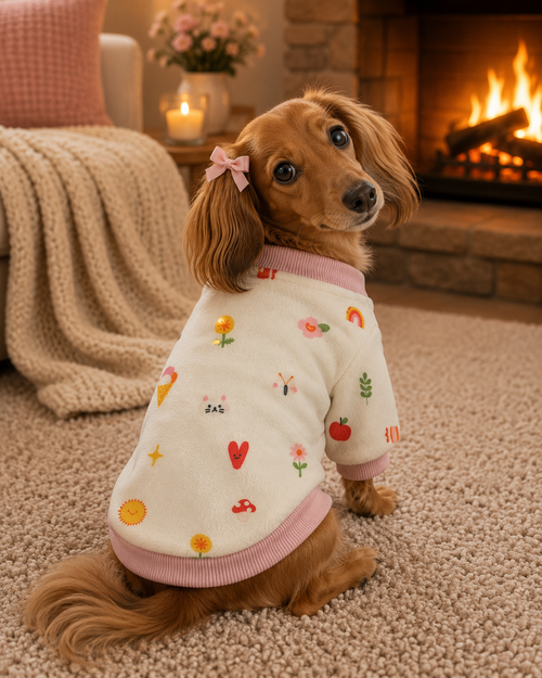 Dog Days Apples and Mushrooms Sweatshirt (Pink)