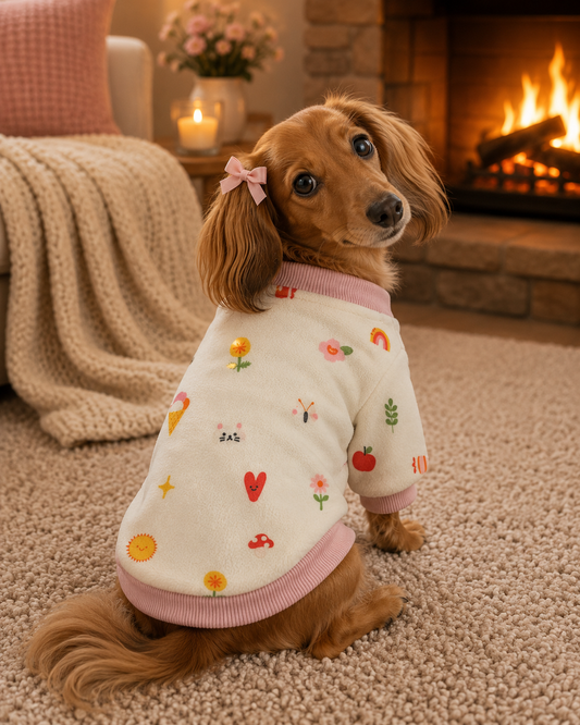 Dog Days Apples and Mushrooms Sweatshirt (Pink)