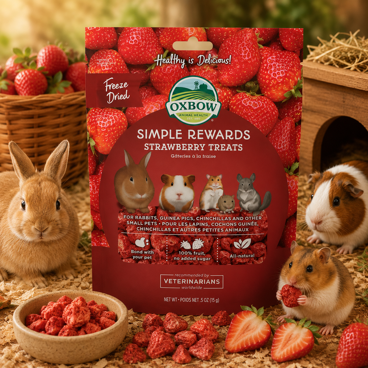 Oxbow Simple Rewards Strawberry Treats (Freeze-Dried) - 15g
