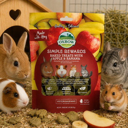 Oxbow Simple Rewards Apple & Banana Treats - 85g