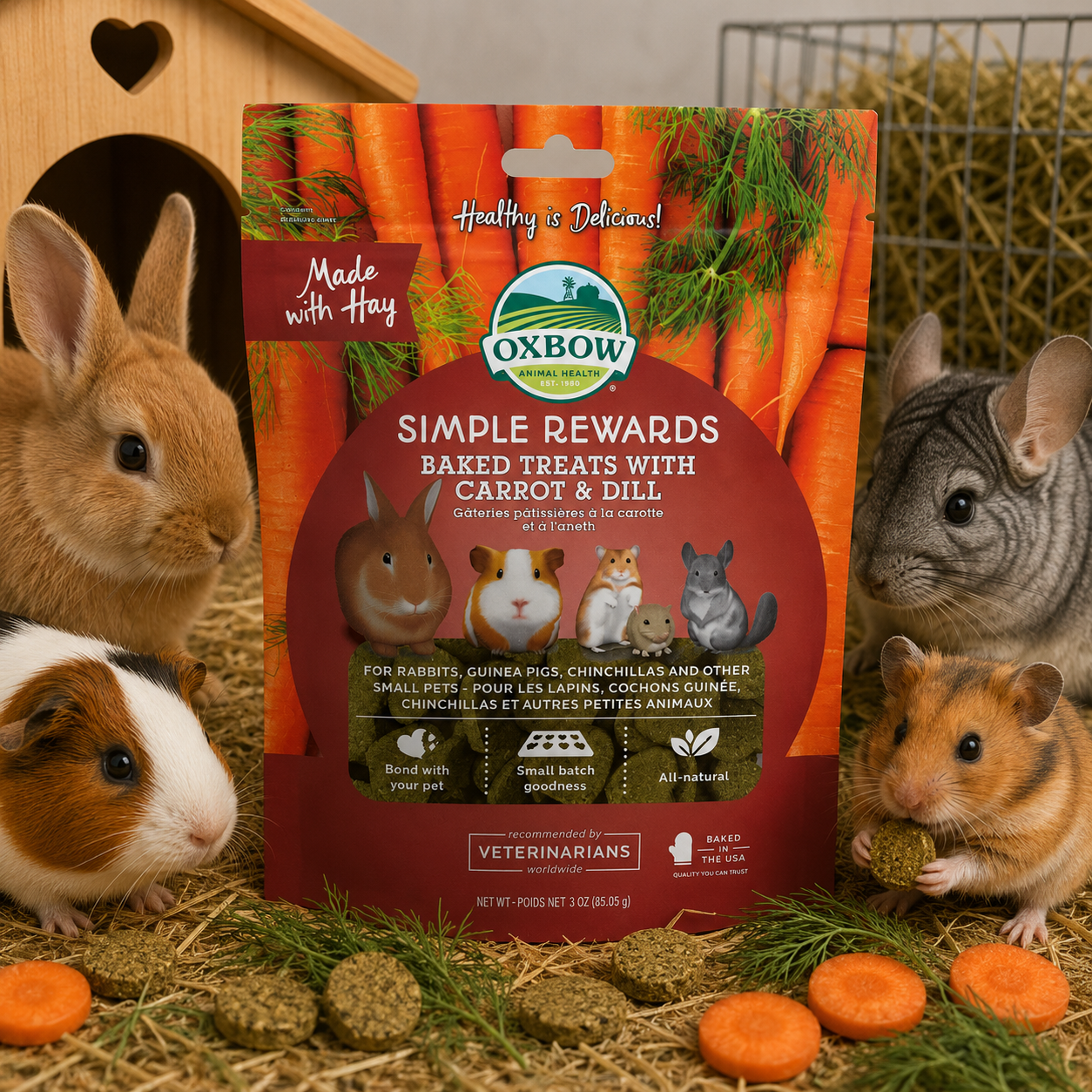 Oxbow Simple Rewards Baked Treats with Carrot & Dill - 85g