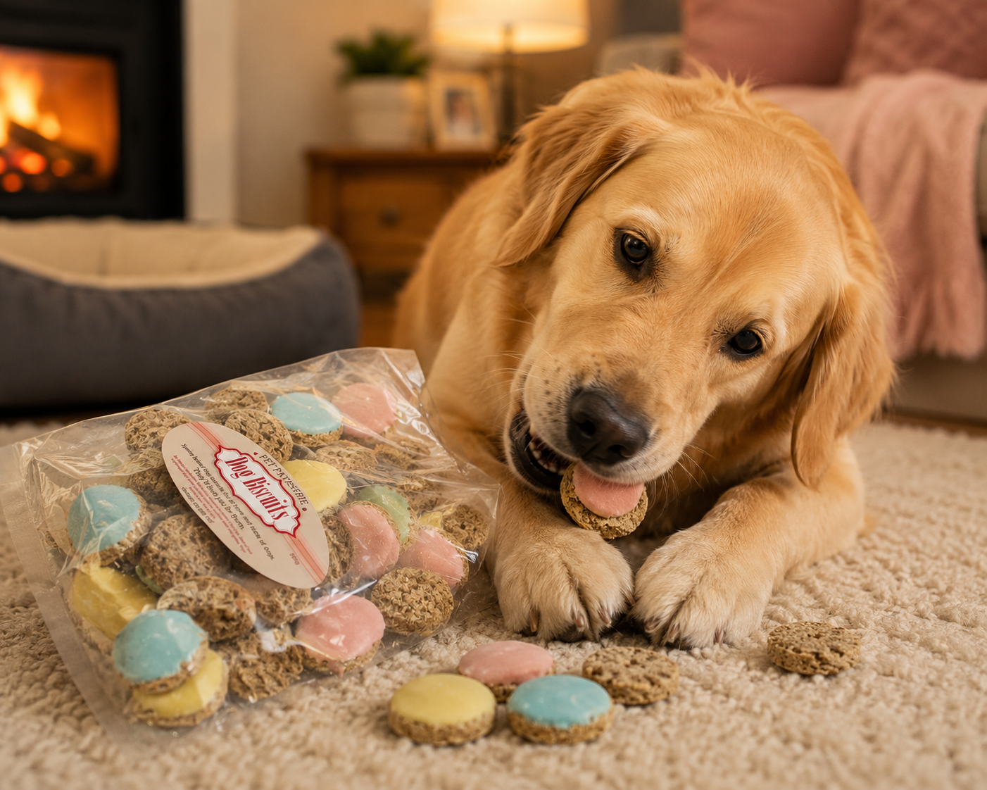 Pet Patisserie Dog Biscuits - Iced Buttons (500g)