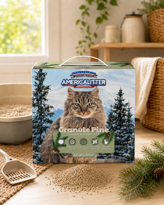 America Granule Pine Cat Litter 4.54Kg