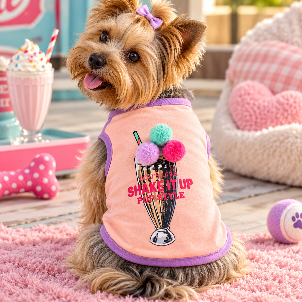 DLSUM Milk Shake Doggy Tee (Pink)