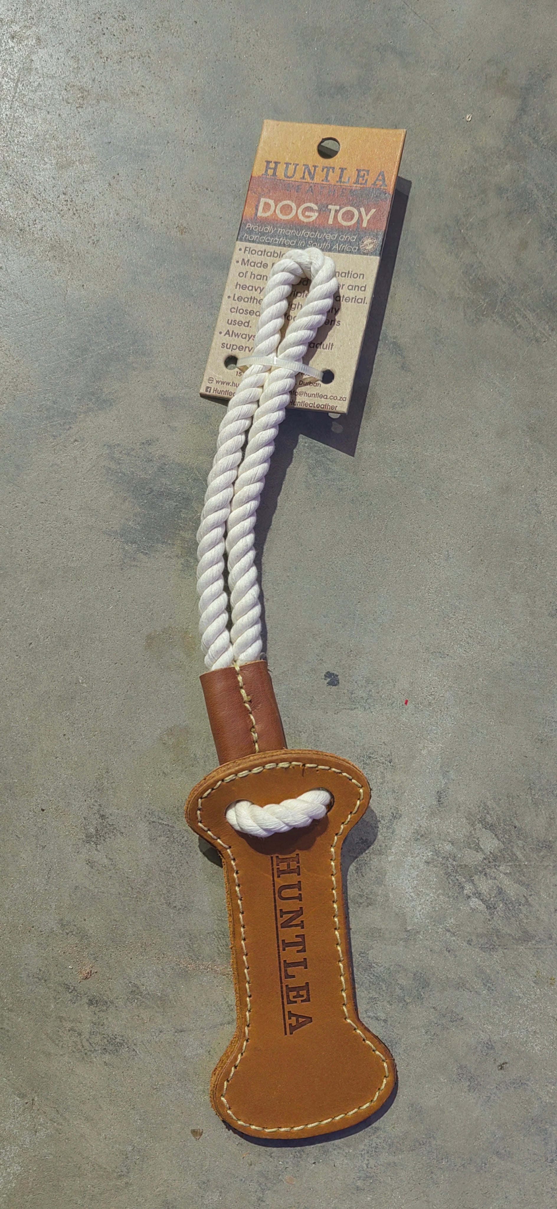 Huntlea Rope Tug With Bone Leather - Medium