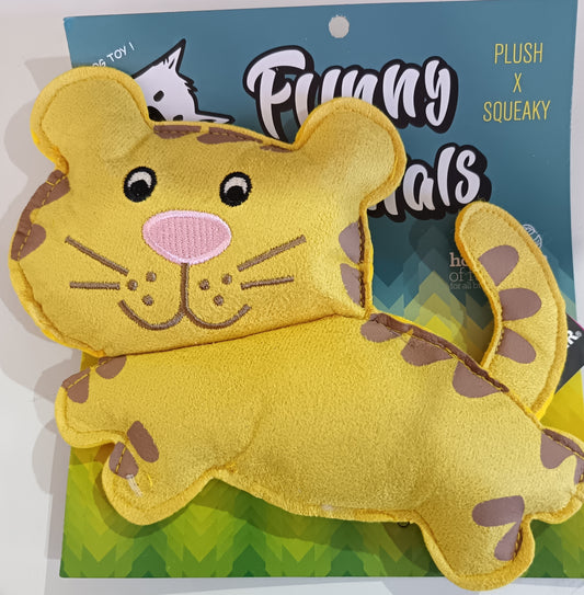 Q-Monster Tiger Plush Squeaky Toy