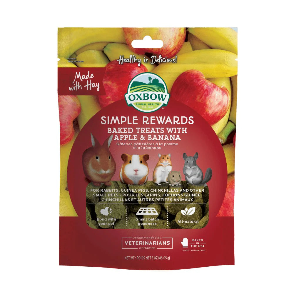 Oxbow Simple Rewards Apple & Banana Treats - 85g