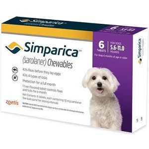 Simparica 10MG TABS 3'S PURPLE (2.6kg - 5kg)