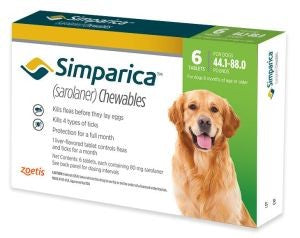 SIMPARICA 80MG TABS 3'S  (20.1kg - 40kg)