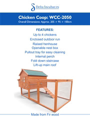 Delta Wooden Chicken Coop with Enclosed Run