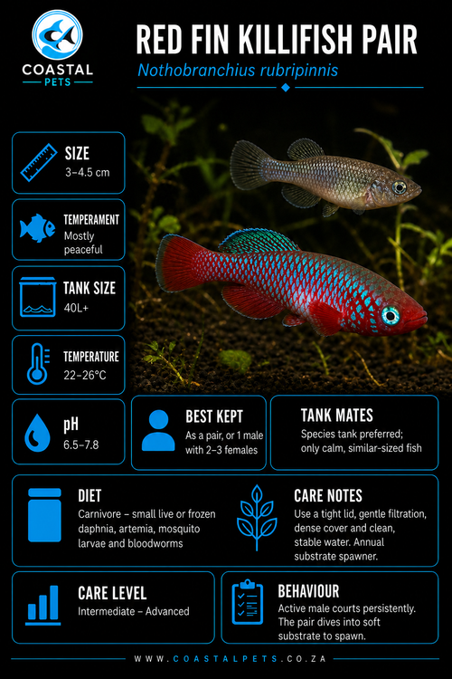 Killifish-Nothobranchius Rubripinnis pair