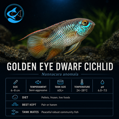 Golden Eye Dwarf Cichlid-30mm (Nannacara Anomala)