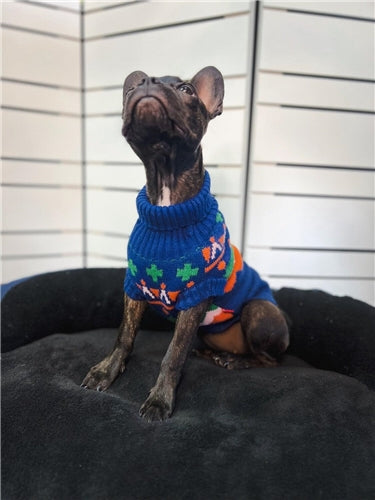 Dogs Life Roll Neck Boho Sweater - Navy