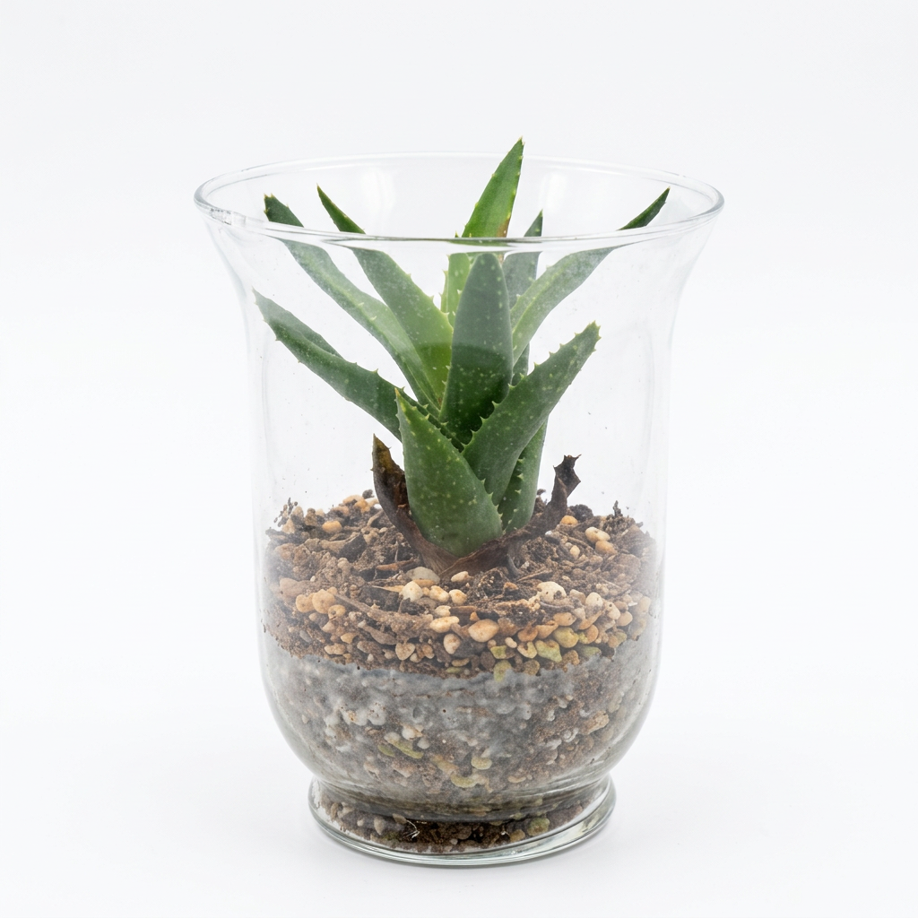 Mini Aloe Glass Terrarium 15cm