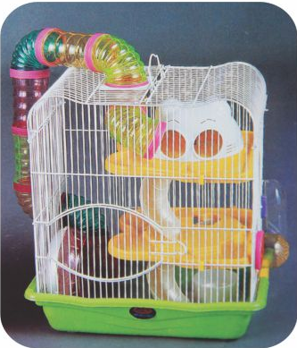 Hamster Wire Cage w/ Fun House - HAC374