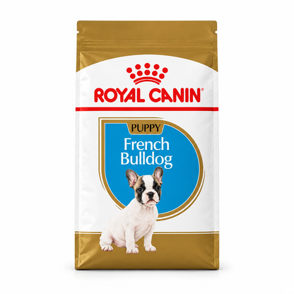 Royal Canin French Bulldog Puppy bag on a white background
