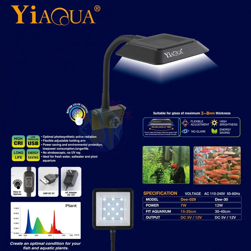 Yiaqua Clip On LED Light