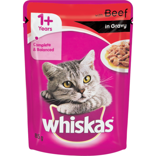 Whiskas Beef In Gravy Adult Pouch - 85g