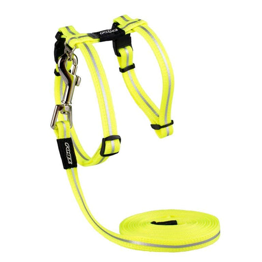 Rogz Alleycat Harness & Lead - Yellow