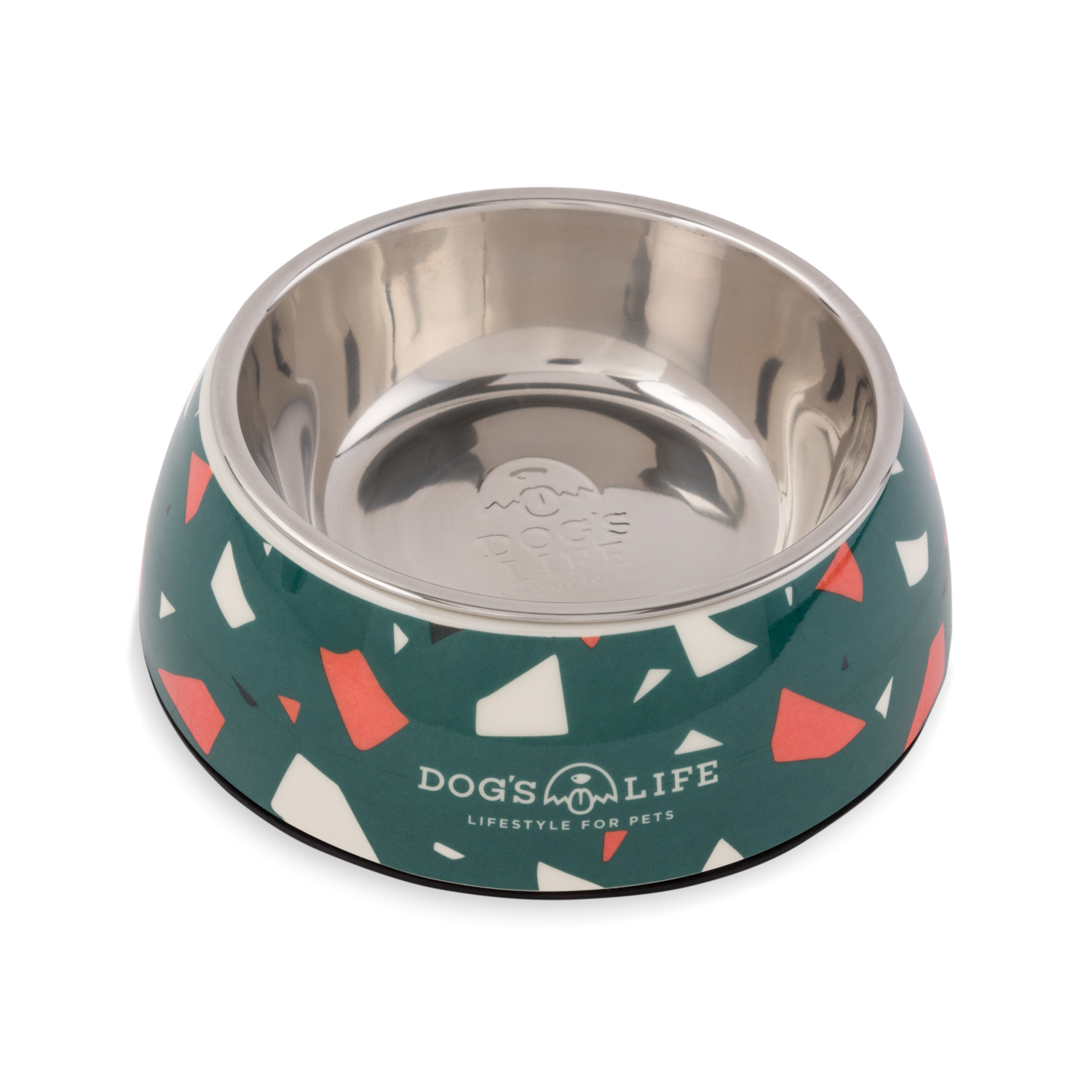 Dogs LIfe Melamine Stainless Steel Bowl Terrazzo