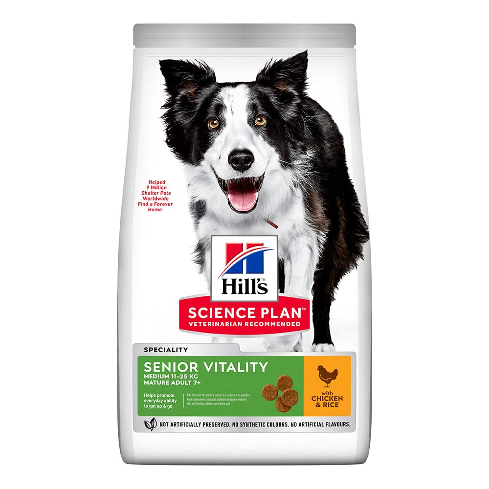 Hill’s Science Plan Adult 7+ Senior Vitality Medium Dry Dog Food Chicken Flavour
