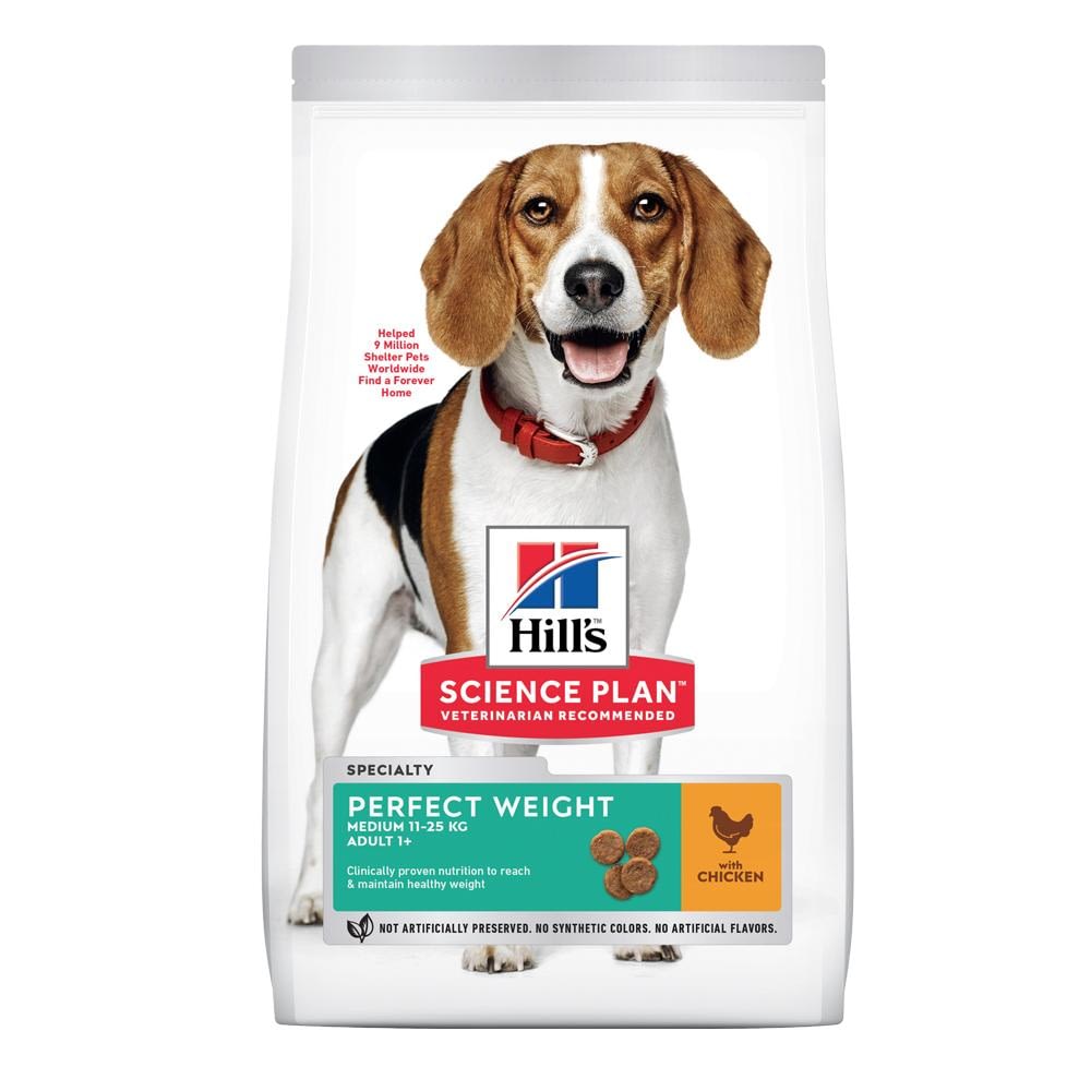 Hill’s Science Plan Adult Perfect Weight Medium Dry Dog Food Chicken Flavour